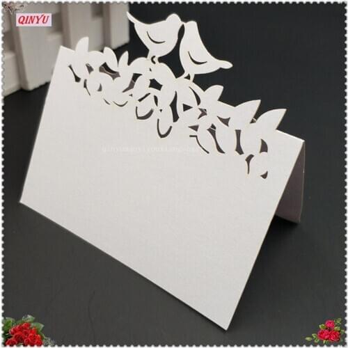 10pcs Laser Cut Love birds Seat Card Table Name Card Wedding Venue Card Party Celebration Invitation Decoration 6ZSH878