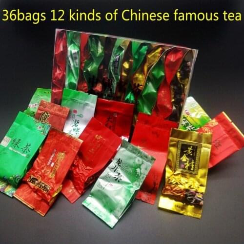 12 Different Flavors Chinese Tea Each tea Three bags Includes Milk Oolong Pu-erh Herbal Flower Black Green Tea