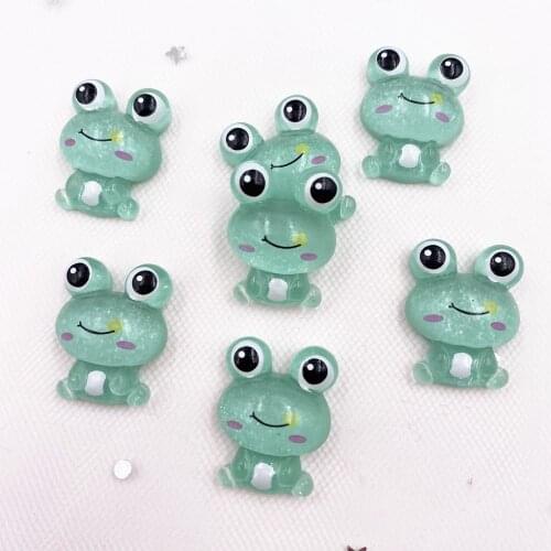 20pcs Resin Glitter Cute Colorful Frog Flatback Rhinestone Appliques DIY Wedding embellishments Scrapbook Crafts H174