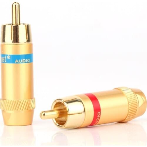 4 pcs Hi-end gold plated RCA jack hifi audio RCA connector plug for diy RCA interconnect cable