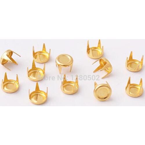 50pcs /lot gold color Round Studs Nailheads Rivet Spike Bag Leather Craft clothes Apparel Sewing