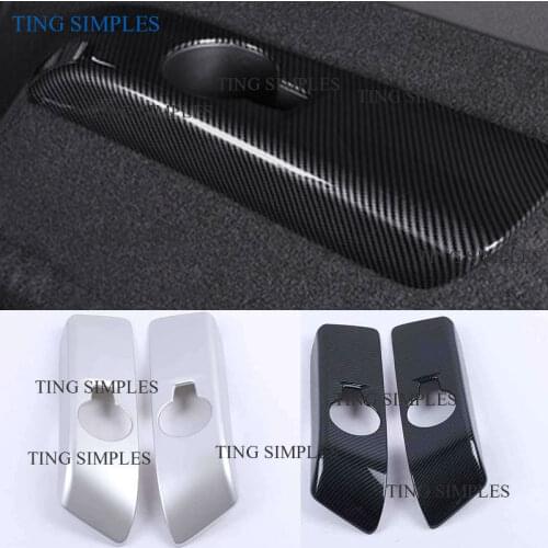 For Cadillac XT6 2019 2020 2021 Car Accessories ABS Chrome/carbon fiber Rear seat third drain cup frame trim accessories