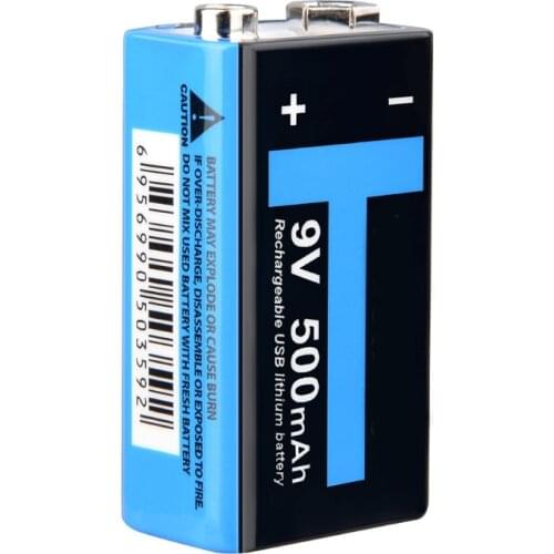 28EA Wireless Microphone Batteries Multifunctional Li-ion Cell 9V/500mAh Rechargeable Lithium Batteries Power Bank