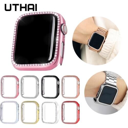 UTHAI P62 Diamond Bumper Protective case cover For Apple watch Series 5 4 3 2 1 Cases 44mm 40mm 42mm 38mm for iwatch 5 4
