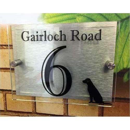 DIY House Number Customized Personality Acrylic Home Number Street Name Sign Dog