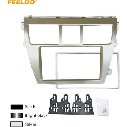 FEELDO Car Audio Stereo 2Din Fascia Frame Plate Adapter For Toyota Vios 2008 CD/DVD Dash Panel Frame Trim Kit #HQ4033