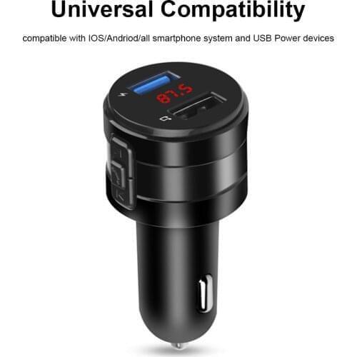 Handsfree Bluetooth 4.2 FM Transmitter Modulator Car Charger 2.1A Dual USB Adapter Car MP3 Player Wireless Audio Receiver