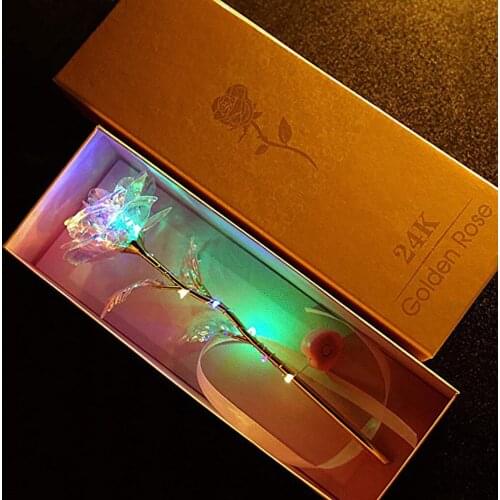 Colorful Luminous Rose Artificial LED Light Flower Gifts Girls Love Luminous Rose Christmas Anniversary Gift dia de la madre