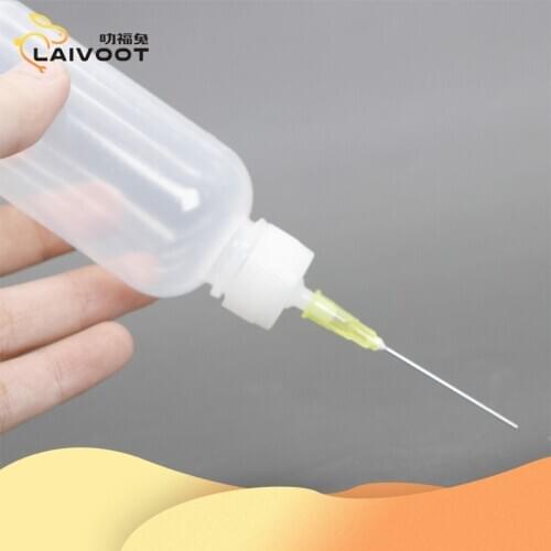 Laivoot resin tools 50ml Empty E-liquid Plastic Flux Alcohol Bottle For Dispenser Rosin Solder Flux Paste 1 Needles Tool Parts