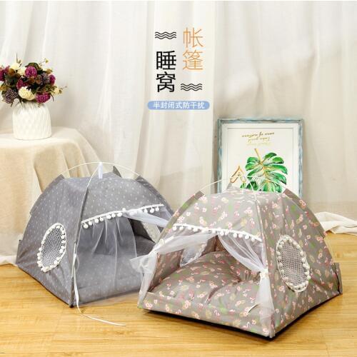 Summer Cat Dog Tent Breathable Pet Puppy House dog beds for small dogs Comfortable Removable Small Dog Bed Cave