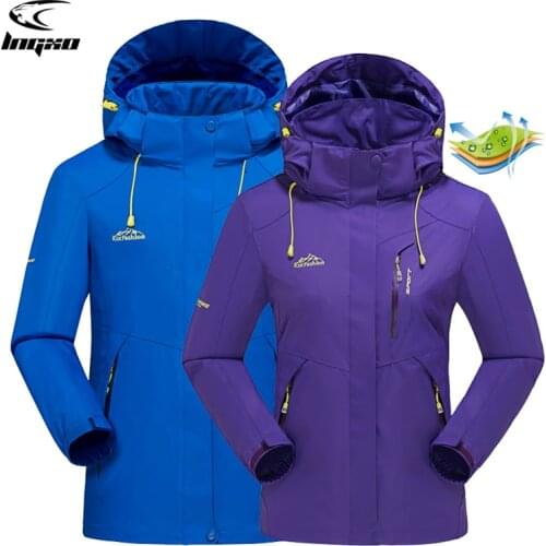LNGXO Waterproof Hiking Jackets Women Men Camping Trekking Skiing Climbing Rain Coat Outdoor Sport Windbreaker Windproof Clothes
