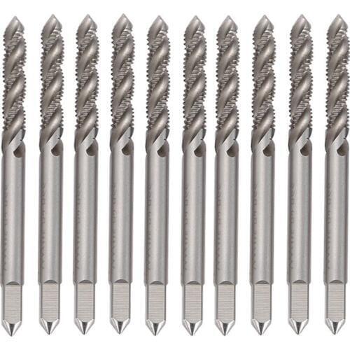 10Pcs M5 Spiral Fluted Machine Hands Screw Tap Metric HSS Spiral Pointed Taps Tapping Screw Thread Forming Tap Hand Tools