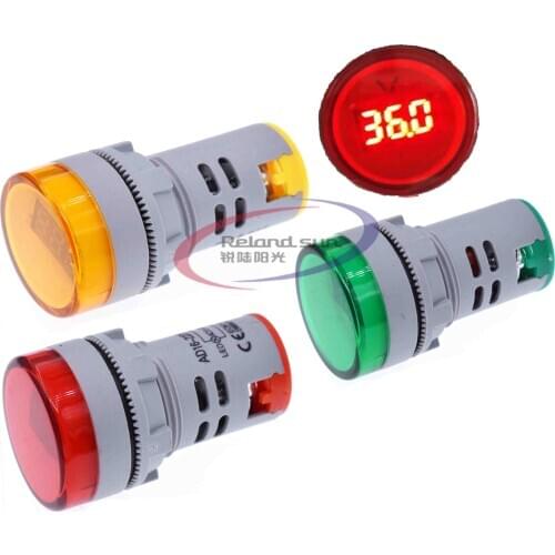 22MM AD16 AD16-22DSV type AC60-500V Mini Voltage Meter LED Digital Display AC Voltmeter Indicator Light/Pilot Lamp 110V 220V