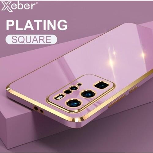 6D Plating Soft Silicone Phone Case For Huawei P40 P30 P20 Lite Mate 40 Pro 30 20 Nova 8 7 SE 6 5 Luxury Gold Plated Back Cover