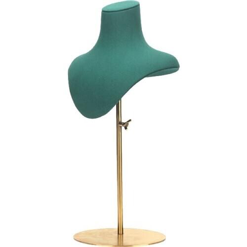 3PC Set Green Microfiber Portrait Women Mannequin Jewelry Pendent Necklace Long Chain Display Stand 3 Colors Available Portable