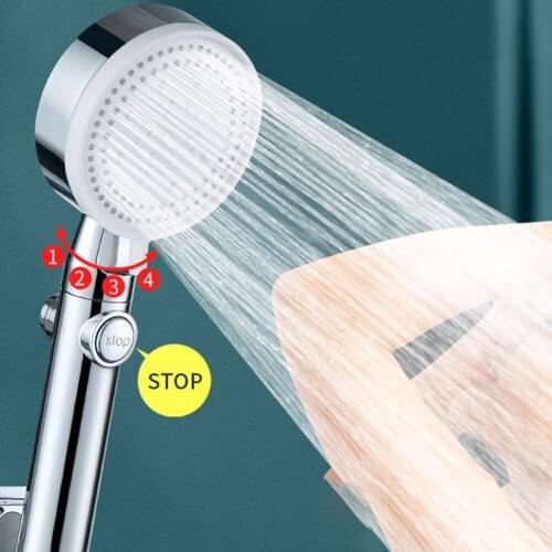 Adjustable pressure shower head high pressure 4-speed water-saving rain sprayer Adjustable bathroom accessories shower set