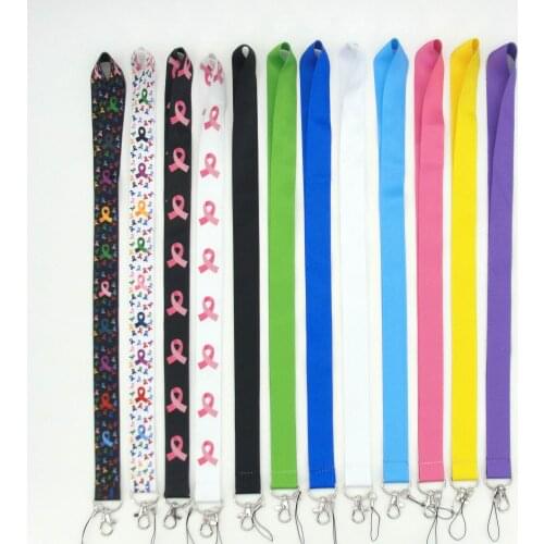 Pure Color High Quality Ribbon Mobile Phone Strap Fashion Nurse Badge Holder ID Card Neck Lanyard Key chains Strap