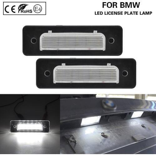 2Pcs For BMW E30 E12 E28 E24 E23 E26 Z1 Error Free White LED Number License Plate lights Lamp Car Accessories