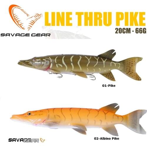 Savage Gear Fishing Lure 3D Line Thru Pike 20cm 66g Soft Bait