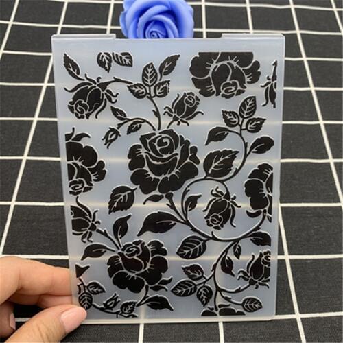 Rose pattern handmade works background transparent folding embossing plate embossing mold