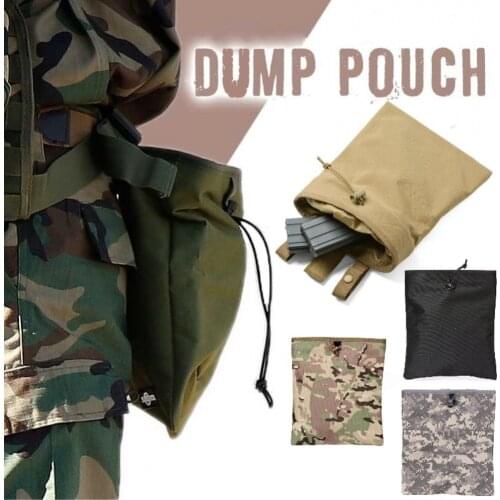 Tactical Molle Magazine Dump Drop Pouch Hunting Airsoft Ammo Bag AK AR15 Military Accessories Recovery Pistol Rifle Mag Pouches