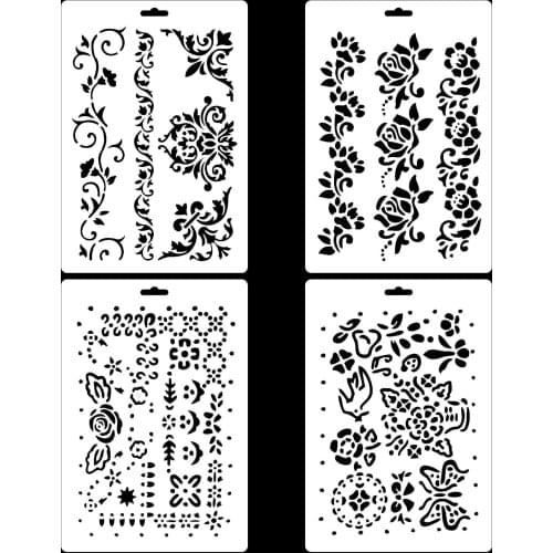 Flower vine Layering Stencils for Diy scrapbook/photo album Decorative Embossing coloring,painting stencil,home decor
