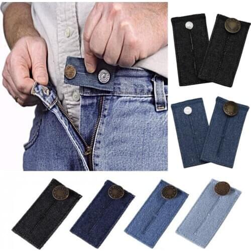 Unisex Waistband Extenders Skirt Trousers Jeans Waist Expanders Button Pant Elastic Extender Button Belt Extension Buckle Adjust
