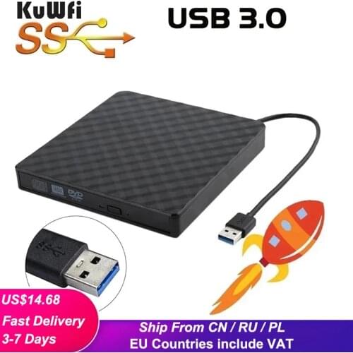 USB 3.0 External DVD Burner Writer Recorder DVD RW Optical Drive CD/DVD ROM Player MAC OS Windows XP/7/8/10 ABS Plastic Material