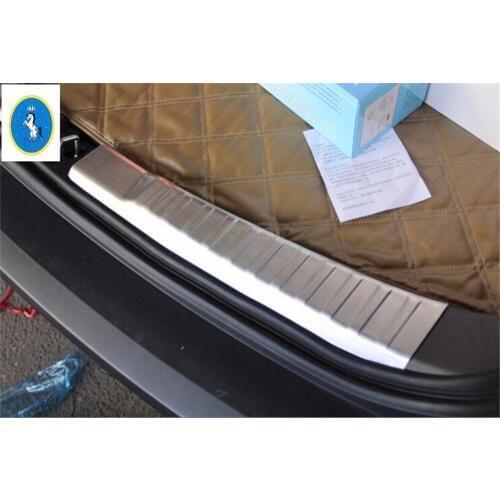 Yimaautotrims Fit For Honda CRV CR-V 2012 2013 2014 Rear Bumper Foot Plate Trunk Door Sill Guard Protector Cover Trim