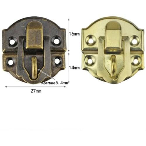 10Pcs Antique Hasps Iron Lock Catch Latches For Jewelry Chest Box Suitcase Buckle Clip Clasp Vintage Hardware 27*30mm