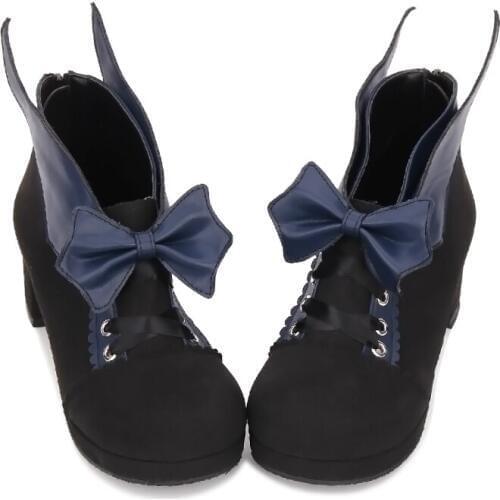 Angelic imprint New Arrival Chunky Heel Women Booties Ankle Boots Lolita Shoes Size 35-46 8875