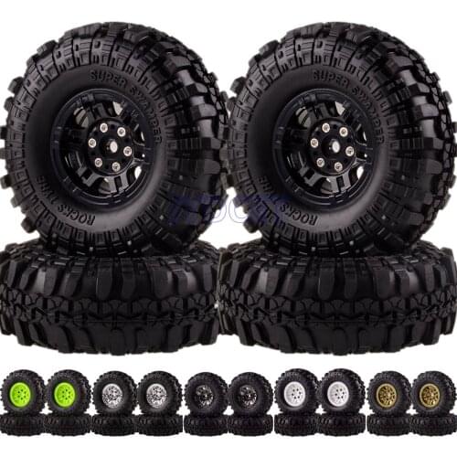 1.9" Rock Crawler Beadlock Wheels & 110mm Supper Swamper Tires For RC 1:10 Rock Crawler Gmade D90 SCX10 Tamiya CC01 MST jimny
