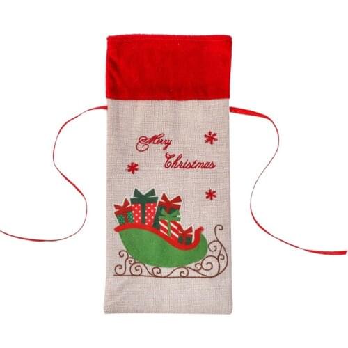 1pc Christmas Bag Bottle Sleeve Christmas printing Bottle Cover
