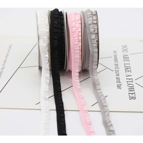 10mm New elastic! Single Lace ruffle elastic ribbon for hair garment bra strap accessories