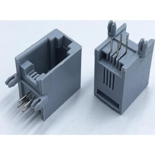 10pcs RJ11 Socket Telephone 90 Degrees 4Pin Crystal Female 4p4c Socket