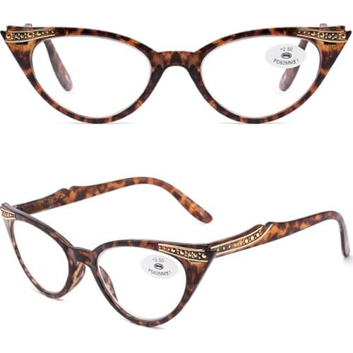 195124 Wholesale Glasses Womens Optical Bezel Frame Cat Eye Reading Glasses