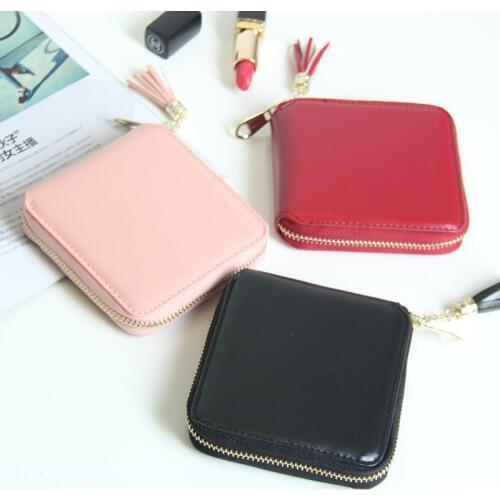 2017 Korean Cute PU Leather Mini Wallet Women Small Clutch Female Purse Coin Card Holder Dollar Bag