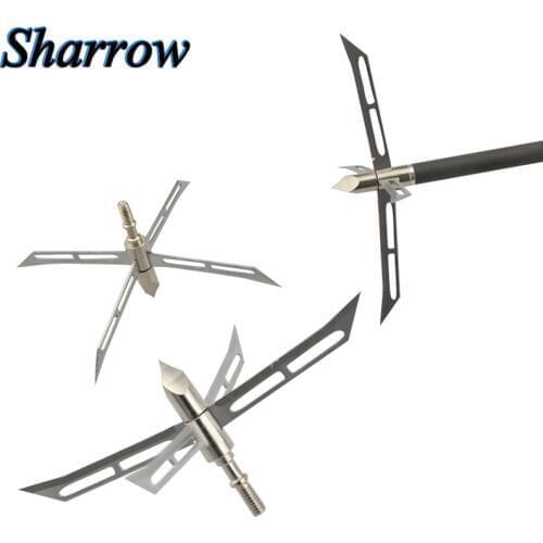 3/6/12pcs Hunting Arrowhead Sharp Arrow Broadhead Stainless Steel Removable blade Point Tips Hunting Compound Bow Crossbow