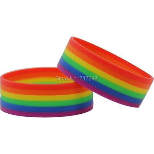 300pcs Gay Friendship Pride Rainbow wristband silicone bracelets free shipping by FEDEX A
