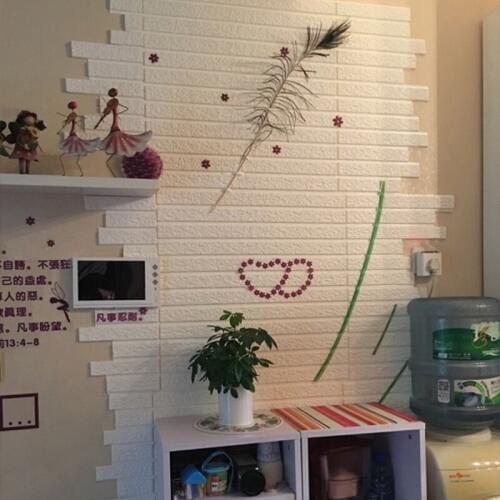 3D stereo room dormitory self-adhesive tiling lines TV background wall stickers stripe wallpaper