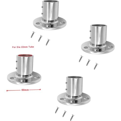 4pcs Boat Hand Rail Fittings 90 Degree 7/8 Inch 22mm Round Base Marine Grade Stainless Steel
