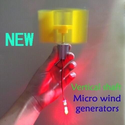 50PCS/LOT New type of vertical axis micro wind turbines Small dc wind turbines (with F 5mm LED lamp bead)