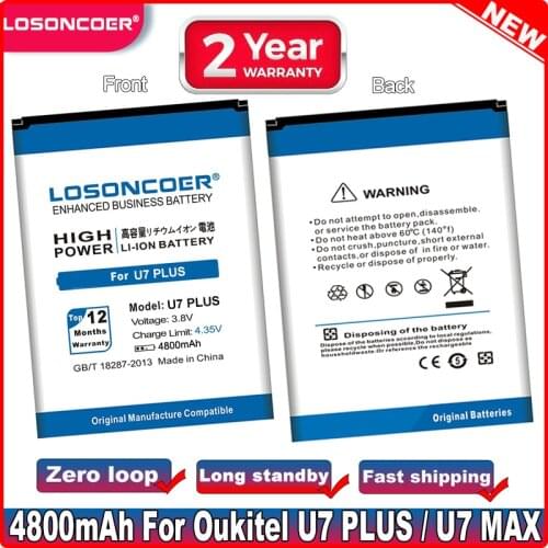 LOSONCOER 4800mAh for Oukitel U7 PLUS Battery