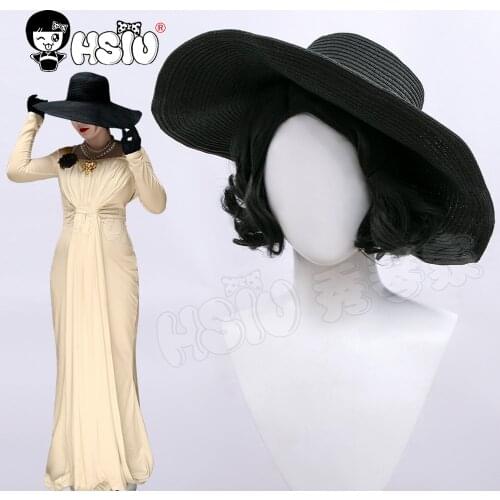 Alcina Dimitrescu Cosplay wig Costume Game cosplay「HSIU 」Fiber synthetic wig White lady dress + hat + accessories