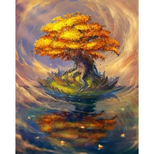 Diy 5D diamond painting landscape autumn tree cross stitch home decoration diamond embroidery mosaic full square roundZP-2257