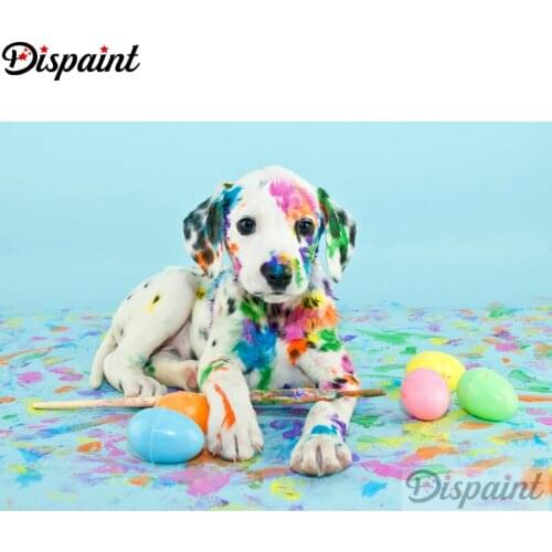 Dispaint Full Square/Round Drill 5D DIY Diamond Painting "Animal color dog" 3D Embroidery Cross Stitch Home Decor Gift A17113