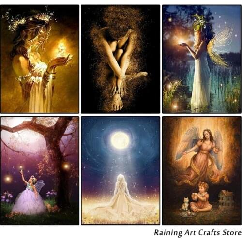 5D Diy Diamond Painting Fantasy Goddess Angel Cross Stitch Kits Full Square Round Drill Embroidery Art Mosaic Picture Home Decor