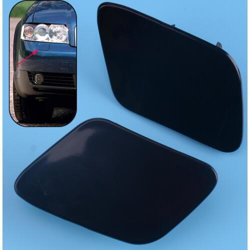 Beler Pair Bumper Headlight Headlamp Washer Cap Unpaint Cover Fit For Audi A4 B6 Quattro 2002-2005 8E0955276,8E0955275