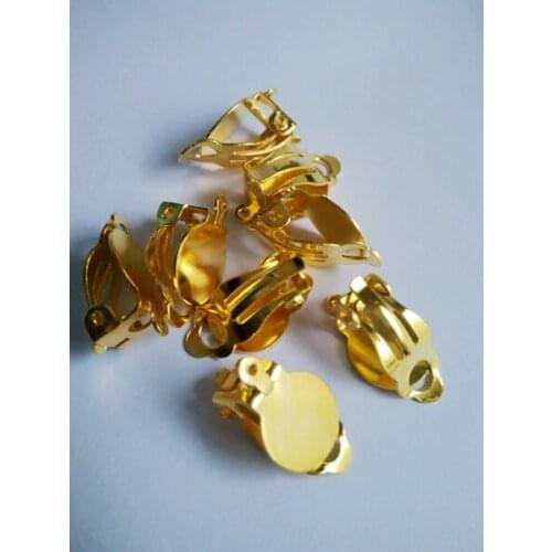Free shipping 500PCS gold plated 10mm earring pad earring clip findings for DIY jewelry making CFS186