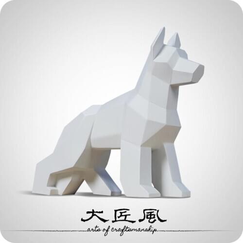 A big wind geometry designer creative sculpture ornaments 3 color 6 limited edition art collection dog dog